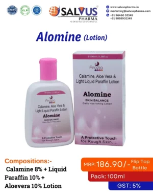 Calamine 8% + Liquid Paraffin 10% + Aloevera 10% Lotion