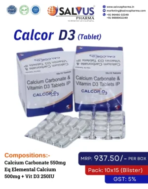 Calcium Carbonate 1250mg Eq Elemental Calcium 500mg + Vit D3 250IU