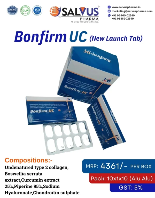 Collagen, Curcumin, Piperine and Vitamin C tablets | Bonfirm UC